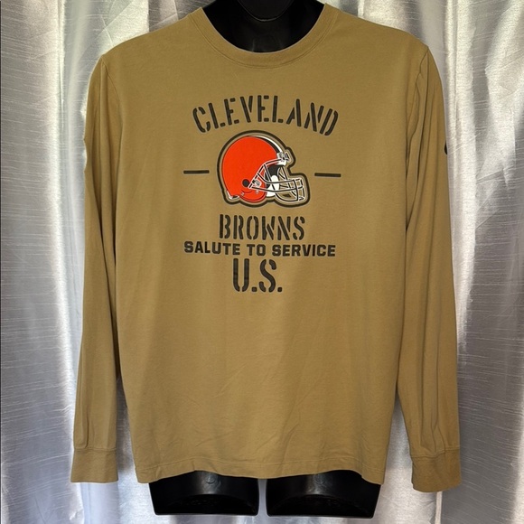 Nike Dri-Fit Men’s XL Cleveland Browns Salute To Service U.S. Patch Long Sleeve - Picture 1 of 9
